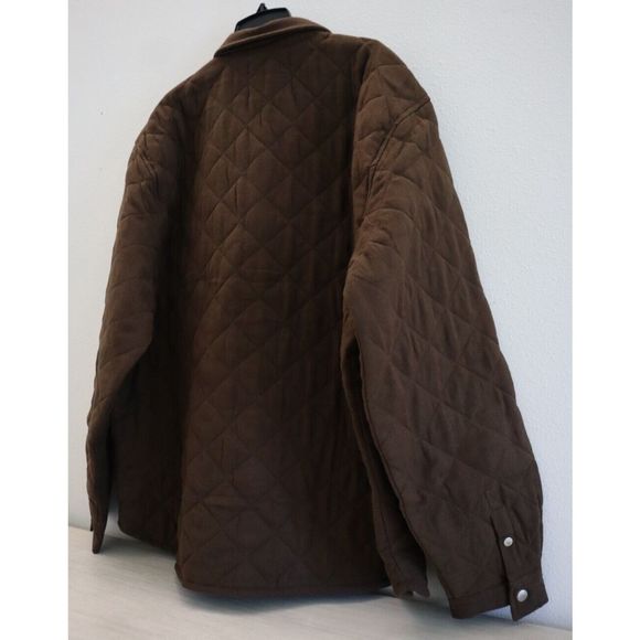 BDG Urban Outfitters OB1340933 Men's Sz XL Brown Quilted Lined Shirt Jacket - Picture 10 of 16